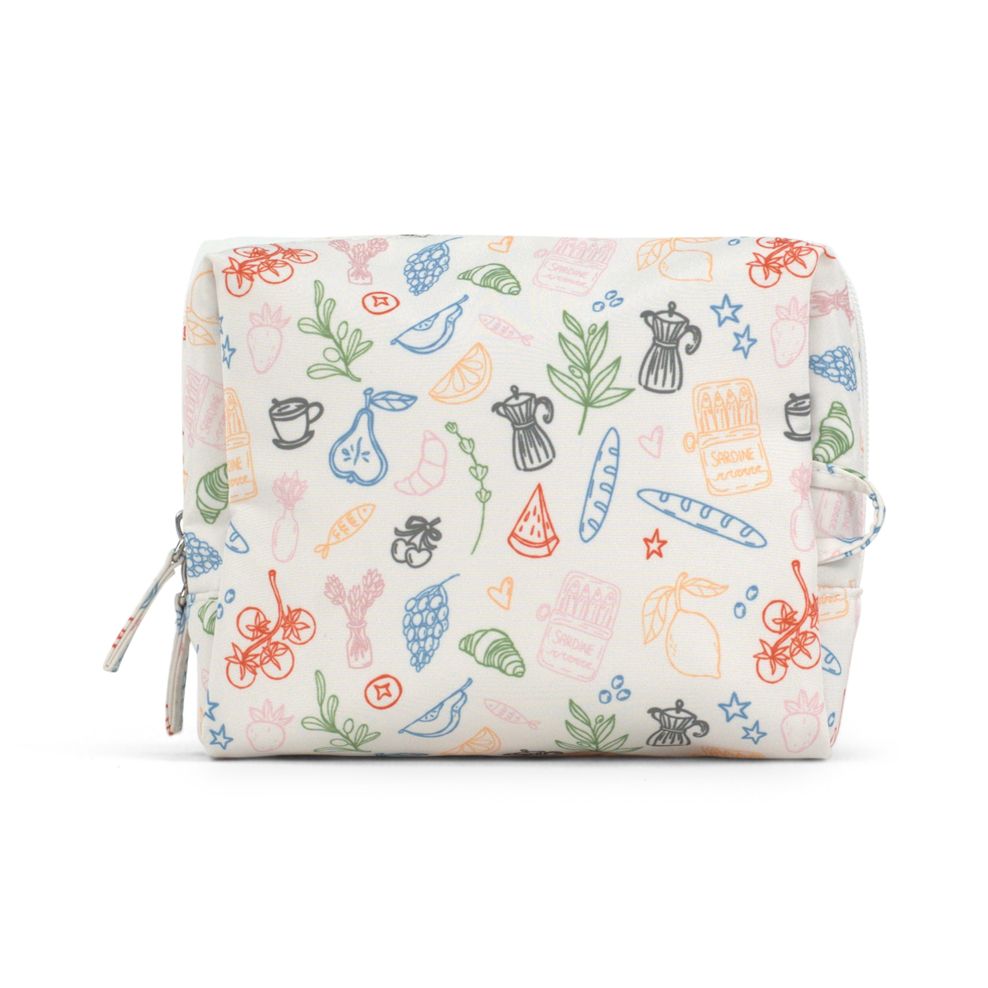 packlab Travel Makeup & Toiletry Cosmetic Bag, Cafe Doodle Organizer Pouch