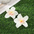 thumbnail image 1 of Horquillas de orquídeas simuladas, pinza para el pelo de flor blanca y rosa para mujer, horquilla para foto de playa de viaje de verano, Clip LATERAL, tocados de moda, 1 of 5
