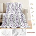 thumbnail image 5 of Purple Grey Botanical Blanket Soft Cozy Warm Throw Blanket for Couch, Plush Fuzzy Flannel Fleece Blankets for Sofa, Spring Floral Summer Farmhouse Bed Blankets Lightweight Gifts for Women, 50"x60", 5 of 9