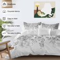 thumbnail image 4 of Grey Botanical Duvet Cover Set, Weeping Eucalyptus Leaves Watercolor Soft Duvet Cover Twin Size Bedding Set 4 Pieces, 1 Quiltcover and 2 Pillowcases with Zipper, 1 Bed Sheet for All Seasons, 4 of 9