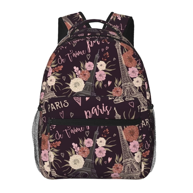 Easygdp Romantic Paris Mochila Ergonómica Versátil para Laptop - Múltiples Bolsillos, Correas Ajustables, Unisex para Escuela, Viajes y Actividades al Aire Libre-One Size