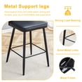 thumbnail image 6 of Ciphrias Bar Stools Set of 2, Black PU Leather Upholstered Counter Height Chairs with Backrest Footrest Metal Legs for Kitchen Island Bar, 6 of 8
