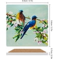 thumbnail image 4 of GZHJMY Birds On Flower Tree Printed Square Ceramic Coaster for Drinks with Cork Base for Coffee Cups, Place Mats for Home Decor, 6 Pcs, 4 of 4