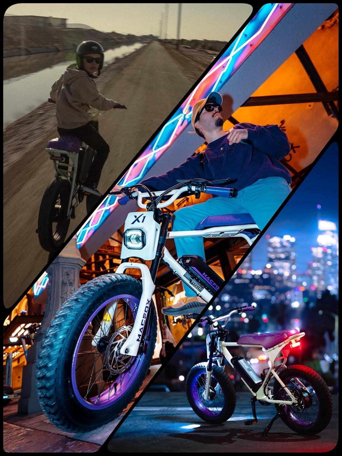 MACFOX X1S Electric Bike for Teens, 750W Ebikes Wheelie 20 MPH Max Speed, 28-56 Miles Range(PAS1), 20"x4" Fat Tires, City/School Commuting Electric Bike