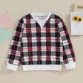 thumbnail image 2 of Bagilaanoe Toddler Baby Boy Casual Sweatshirt Long Sleeve Plaid Print Pullover 2T 3T 4T 5T 6T Kids Loose Tee Tops, 2 of 7