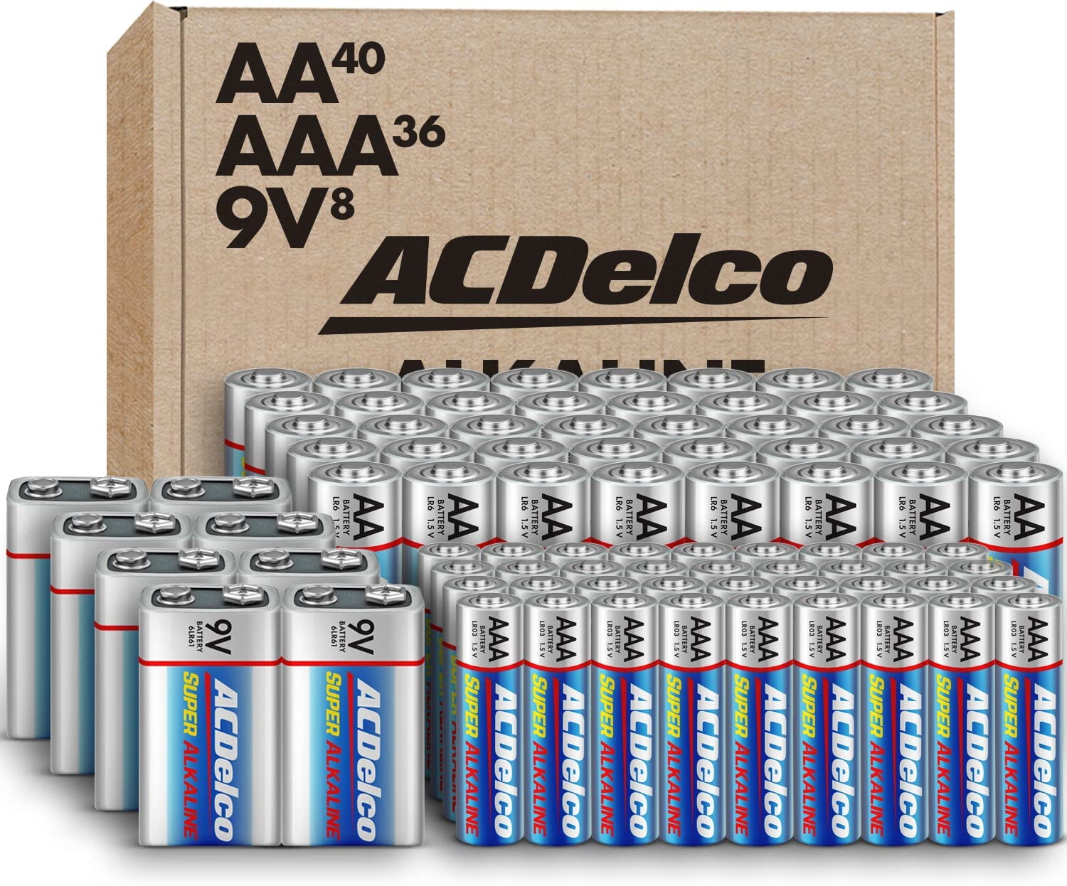 ACDelco AAA, 9-Volt Combo Pack, 40-AA, AAA, 8 9V Batteries, Alkaline Batteries - Walmart.com