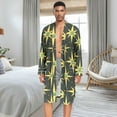 thumbnail image 5 of Dailycode Men Robe Lightweight Soft Bathrobes Kimono Nightgown Flashing Stars, 5 of 6