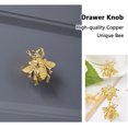 thumbnail image 4 of BE-TOOL 2 Pack Copper Drawer Knob Single Hole Bee Shape Pulls for Furniture Cabinet Cupboard Dresser Golden, 4 of 8