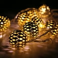 thumbnail image 2 of Northlight LED Rose Gold Metal Ball Christmas Light Set - 6.25' Clear Wire - 10ct, 2 of 4