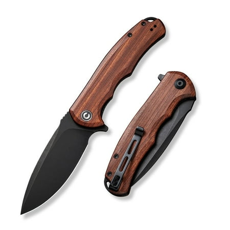 CIVIVI Praxis Pocket Knife 3.75 inches 9Cr18MoV Steel Blade Cuibourtia Wood Handle C803H