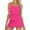 Hot Pink, variant on Women's Vintage High Waisted Tankini Set - Push Up Bra, Side Slit Skirt - Nylon Spandex Swimwear