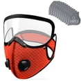thumbnail image 2 of Orange Sports & Outdoor Dust Mask, Reusable Carbon Filter Dust Mask with Eye Protection, Respirator Mask with Filters, Carbon Filter Dust Mask Breathable, 12X6 in All-Purpose, 2 of 7