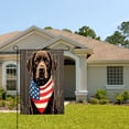 thumbnail image 2 of Amhnf Chocolate Labrador With American Flag Bandana Garden Flag For Home Outdoor Garden Yard Decor 12x18 inch, 2 of 5