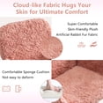 thumbnail image 3 of PAPROOS Vanity Chair with Back, Adjustable Swivel Makeup Desk Chair with Wheels and Arms, Fluffy Home Office Task Chair with Artificial Rabbit Hair for Bedroom, Dorm, Study Room, Pink, 3 of 9
