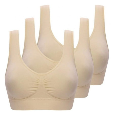 

Women S Pleated Front Sports Bra With Removable Padding 3 Pack