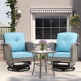 thumbnail image 2 of Segmart 3pcs Patio Furniture Set, Rattan Wicker Outdoor Rocking Chair with Coffee Table, Porch Deck Swivel Furniture with Cushions, for Deck Balcony, 2 of 8