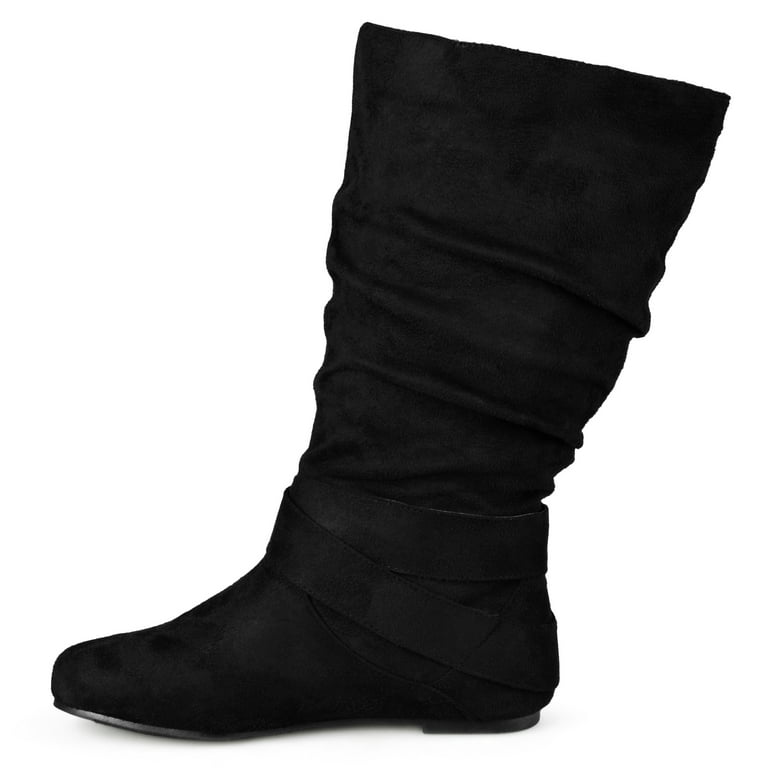 Wide calf slouch suede best sale boots