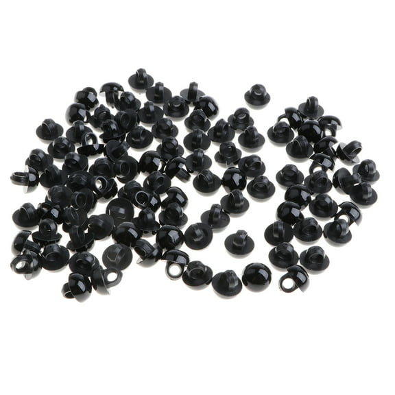 100 Pieces 9mm Black Half Ball Buttons Sewing Buttons DIY