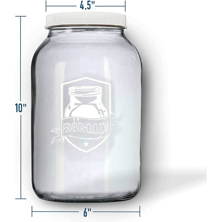 Kombucha Jars Pack of 2 (1 Gallon Glass Jars with BPA-Free Lids