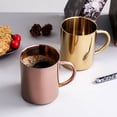 thumbnail image 3 of Raindrops Double Walled Coffee Mugs Simple Design Metal Mug for Cafe Restaurant Camping 2Pcs, 3 of 6