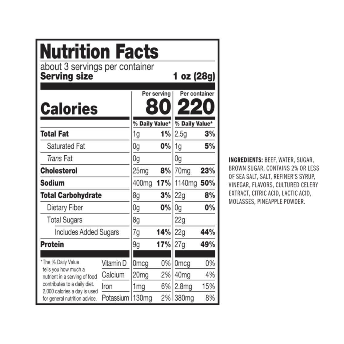 2.85oz Jack Link’s Dr. Pepper Beef Jerky 1/1  Count