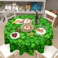 thumbnail image 6 of St Patrick''s Day Tablecloth Round 60 Inch Irish Shamrock Clover Green Table Cloth Circle Saint Patricks Day Table Cover Tabletop for Home Decor Dining Room Kitchen Party Picnic, 6 of 6