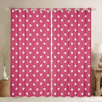 Manfei Polka Dots Blackout Curtains Set of 2 (52x84 Each) for Female Men,Minimalist Mid Century Window Curtains,Cartoon Geometric Circle Curtains and Drapes,Lightweight Room Decor