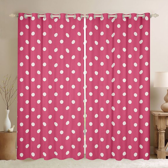 Manfei Polka Dots Blackout Curtains Set of 2 (52x84 Each) for Female Men,Minimalist Mid Century Window Curtains,Cartoon Geometric Circle Curtains and Drapes,Lightweight Room Decor