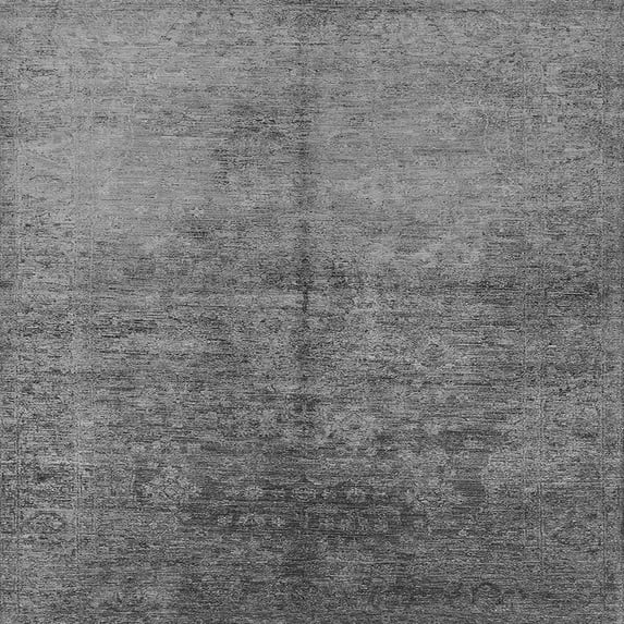 Ahgly Company Indoor Square Oriental Gray Industrial Area Rugs, 4' Square