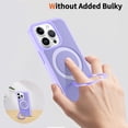 thumbnail image 3 of Asuwish Phone Case for iPhone 13 Pro/14 Pro 6.1 inch Tempered Glass Screen Protector Magnetic Folding Stand Frosted Translucent Rugged Shockproof Protective Cell Cover iPhone13/14Pro Women Men Purple, 3 of 7