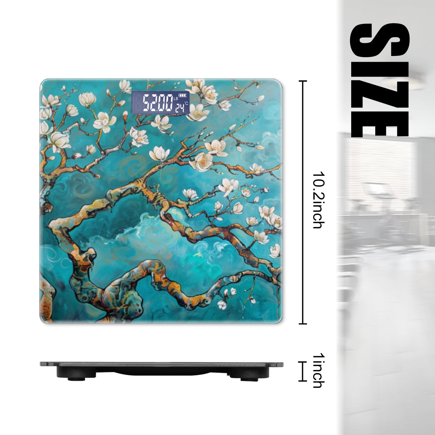 Bathroom Scale, Highly Accurate Digital Body Scale,Precisely Measures Weight up to 400 lbs-Almond Tree In Bloom With White Blossoms