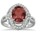 thumbnail image 1 of SZUL Women's 3 1/2 Carat Oval Garnet and Diamond Ring in 10K White Gold, 1 of 3