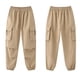 thumbnail image 2 of Odeerbi 7-15 Años Niñas Pantalones Cargo Impermeable Softshell Pantalones Cortavientos Color Sólido Casual Pantalones de Trabajo Con Bolsillo, 2 of 5