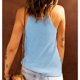 thumbnail image 3 of Camiseta Sin Mangas De Punto Para Mujer, Camisas De Punto Sin Mangas Para Mujer A La Moda, Ropa Cómoda, Color Puro Para El Trabajo Cergrey Azul cielo L, 3 of 6