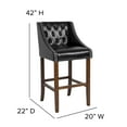 thumbnail image 6 of Flash Furniture Carmel Transitional Faux Leather Barstool, Black, 6 of 12