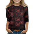 thumbnail image 2 of Grblisyd Boys Girls Halloween 3/4 Sleeve Shirt Pumpkin Ghost Graphic T-Shirt Tee Top Kid Fashion Fall Crew Neck Clothes, 2 of 6