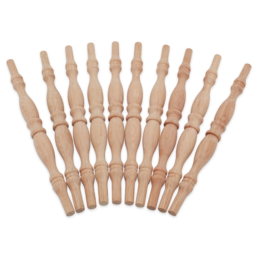 Wooden Baluster Spindles 9", Pack of 12 Oak Spindles for Crafts
