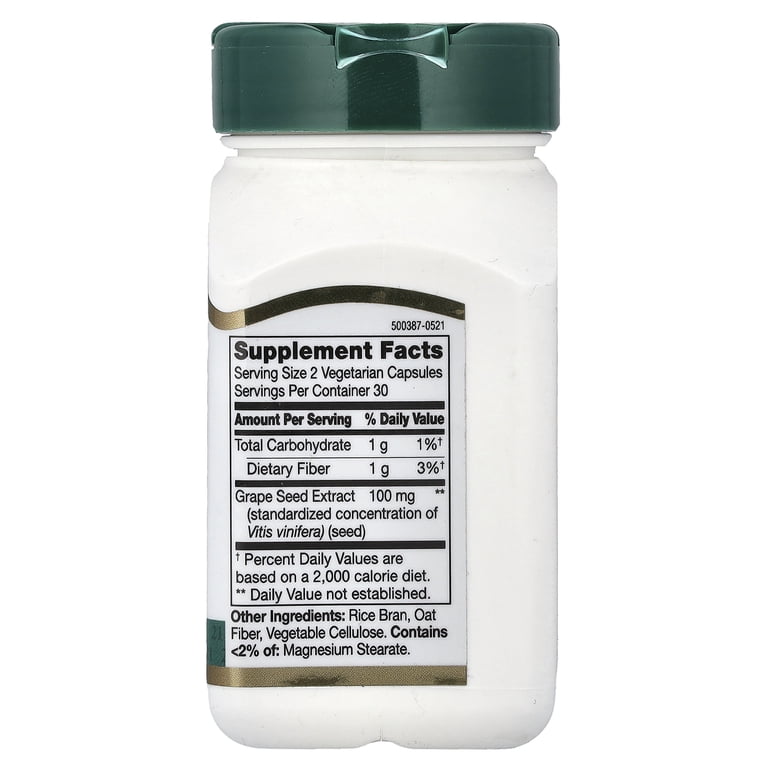 21st Century Grape Seed Extract 100mg Capsules, 60 Ct - Walmart.com