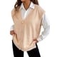 thumbnail image 3 of Chaleco de Punto Sin Mangas para Mujer, con Cuello en V, Botones, Informal, Holgado, para Otoño e Invierno. Albaricoque Talla Única, 3 of 10