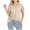 Khaki, variant on Womens Casual Short Sleeve Tops Large Solid Lattice Fall Loose Button Long Sleeve Top Khaki