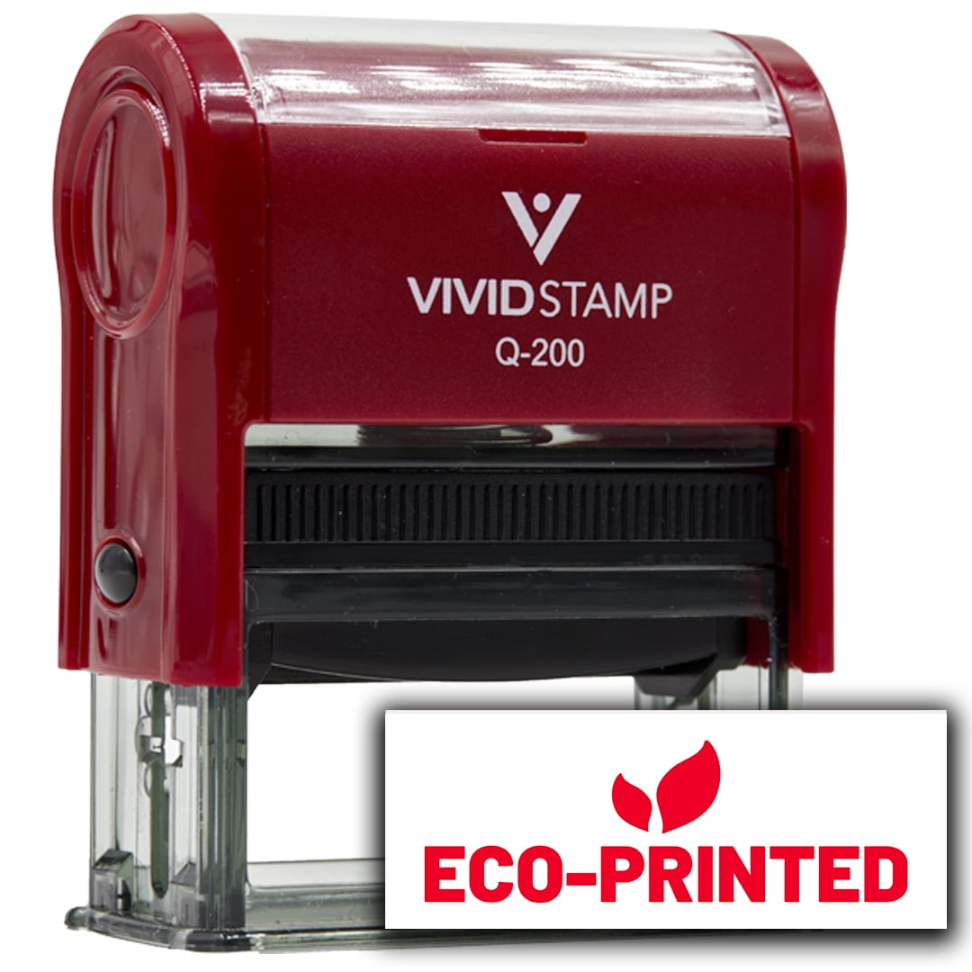 (3 pack) All Quality Eco-Printed Self-Inking Rubber Stamp (Red Ink) - Q-200