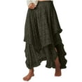 thumbnail image 2 of Kilaqueen Women's Floral Lace Long Skirts Summer Elastic Waist Asymmetrical Layered See-Through Maxi Skirts Sexy Sheer A-Line Flowy Beach Skirt, 2 of 7