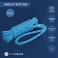 thumbnail image 3 of Five Oceans 4-Pack 1/2" x 20' Boat Dock Lines with 12" Eyelet, Marine-Grade Light Blue Premium Double Braided Nylon Boat Rope 1/2 inch, Boat Ropes for Docking with Loop or Fender Lines - FO4621-M4, 3 of 8