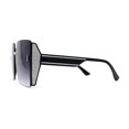 thumbnail image 3 of Womens Rimless Side Glitter Trim Oversize 90s Butterfly Sunglasses Black Silver Smoke, 3 of 4
