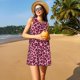 thumbnail image 3 of Fotbe Rose Leopard Print Vestido de Verano sin Mangas para Mujer – Vestido Midi Línea A, Estilo Camiseta Floral, Vestido Playero Casual y Fluido, 3 of 7