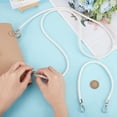 thumbnail image 3 of 2pcs PU Leather Purse Handle Straps 51.2 Inch Handbag Shoulder Strap with 14.2 Inch Short Tote Bag Handle Round PU Leather Bag Handle Strap Replacement for Clutches Satchel White, 3 of 9