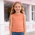 thumbnail image 2 of Zanarzt Toddler T Shirts Organic Lightweight Soft Breathable Comfortable Cotton Undershirts Toddler Kids Girl Orange,5-6 Years, 2 of 5