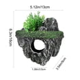 thumbnail image 3 of Floating Aquarium Rock Cave Ornament, 6.3x5.1in Artificial Moss Floating Stone Fish Tank Decor with Simulated Green Plants, 3 of 7