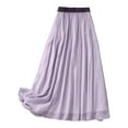 thumbnail image 3 of vigerkar Summer Cotton Linen Skirts for Women Trendy A-Line Flowy Long Skirts Lace-Up Elastic Waist Beach Vacation Skirts Purple, M, 3 of 8