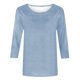 thumbnail image 5 of Camiseta de manga tres cuartos cómoda y casual de cuello redondo para mujer, 5 of 6